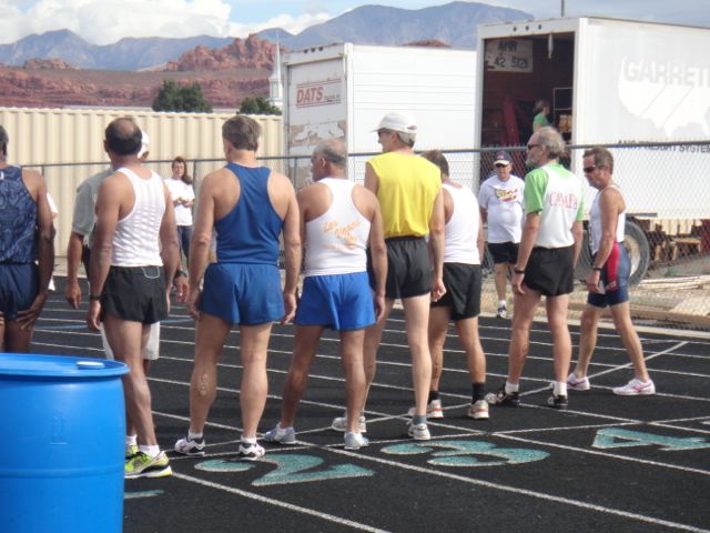 Some of the younger athletes in the 55-59 age group 800 meters