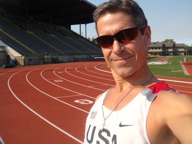 Hayward Field, Lane 8, jeff noel, USA Team jersey from 2009 World Championships