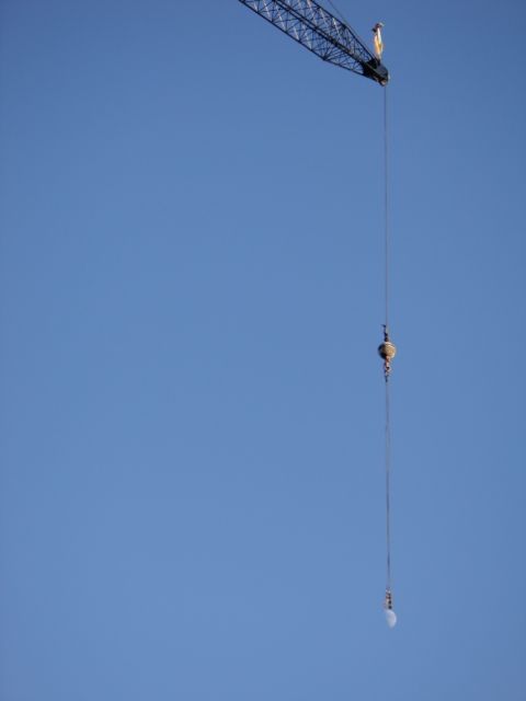 OMG, the crane operator has hooked the moon. Amazing!