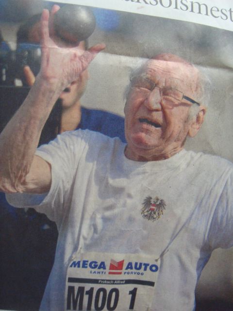 100 year old shot putter. For real.