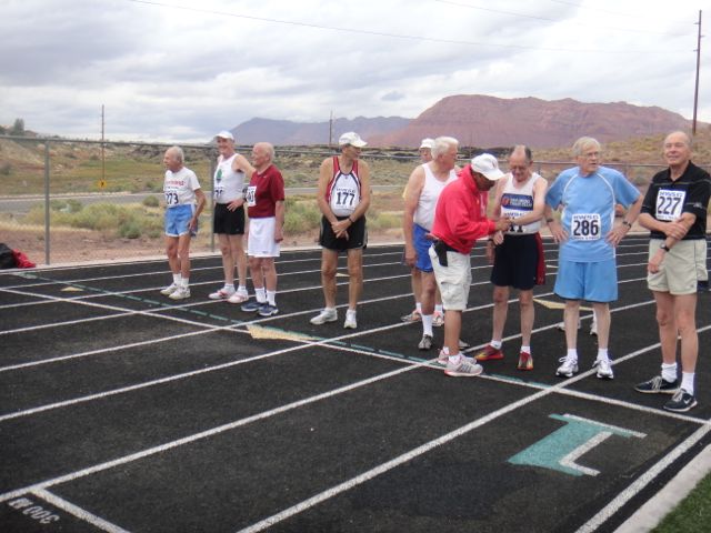 all over 80, including a 93 and 96 year old at the starting line exercising as we age