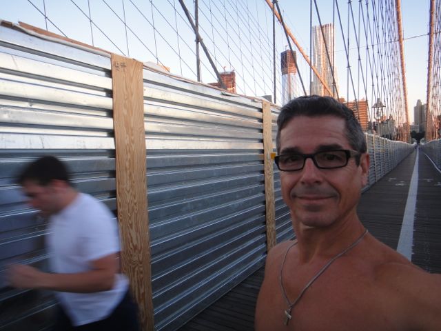 hill training on Brooklyn Bridge