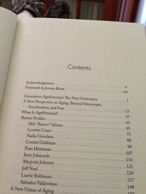 photo of AgePotential book table of contents