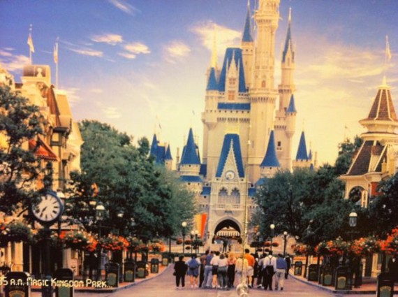 Magic Kingdom's Main Street USA before sunrise