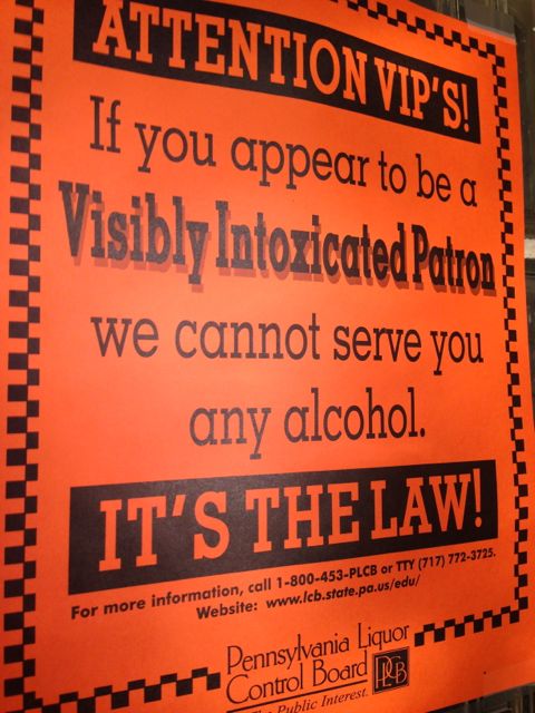 Alcohol warning responsible vendor sign
