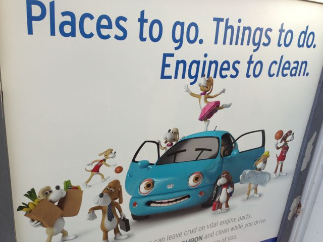 Chevron Gas Station sign about juggling life's priorities