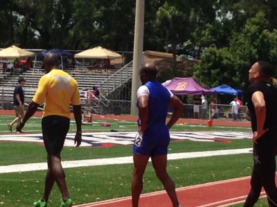 Three outstanding Master's 100m sprinters