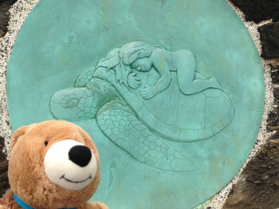 Hawaiian State park sign with Sea Turtle