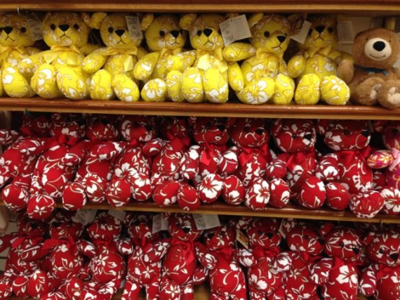 Aloha Teddy Bears on display