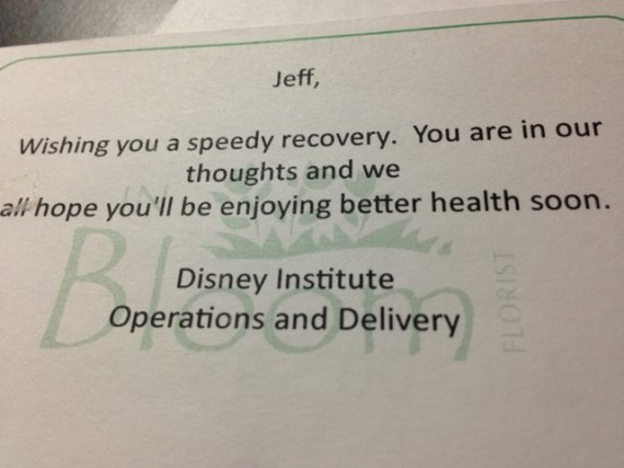 Thoughtful get well note from work team