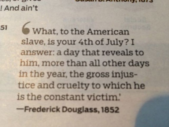 Frederick Douglas quote on slavery from 1852