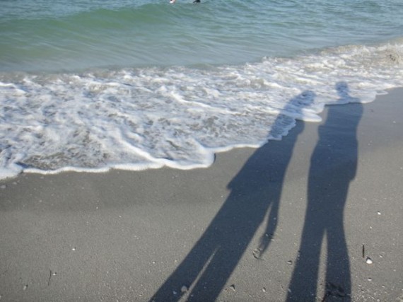 two shadows on the beach