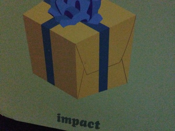 painting of a gift wrapped box