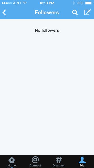 Twitter followers screen shot