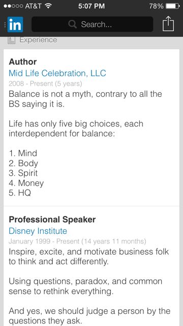 Balance is about energy expended, not time