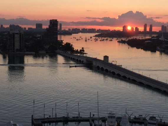 Collins Bridge Miami Beach from Marriott upper floor