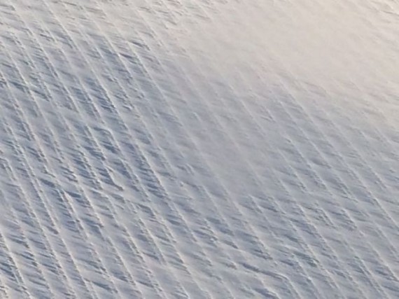 Iowa winter field covered in snow