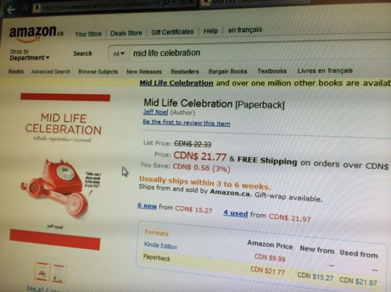 Mid Life Celebration book in Calgary on Amazon page
