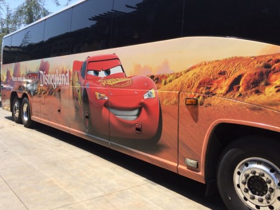 Disneyland Express bus with Lightning McQueen