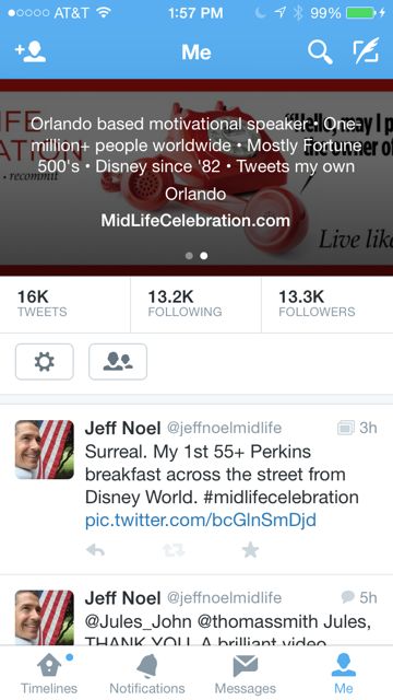 Mid Life Celebration Twitter bio