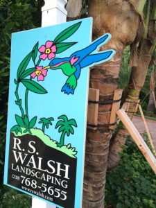 Colorful Sanibel Construction Company sign