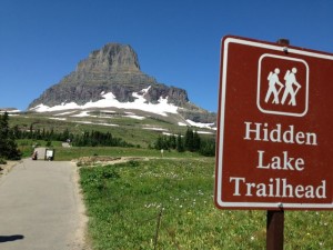 Hidden Lake Trail sign at Logan Pass