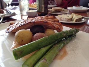 Healthy eating portions on lunch plate