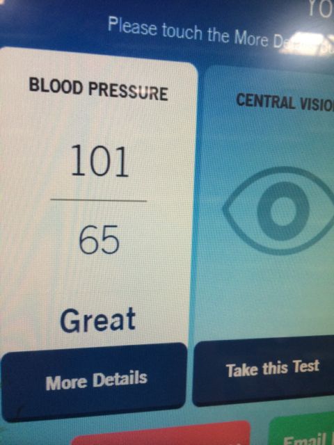 Free health tests machine at Walmart