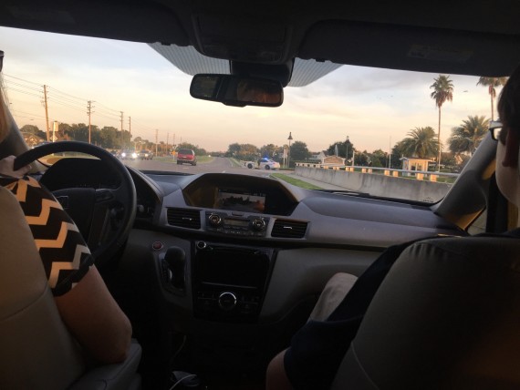Driving in a van