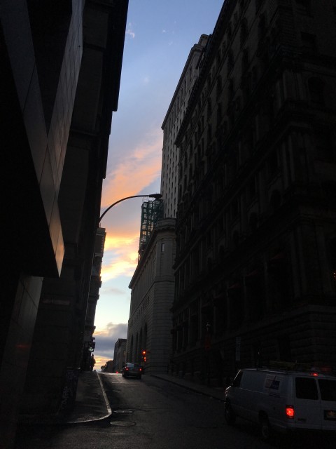 Montreal street at dawn