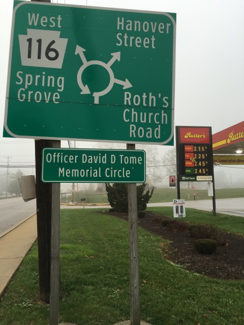 Small town traffic circle