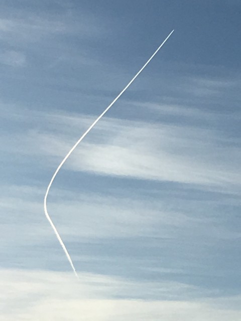 jet airplane trail in the sky