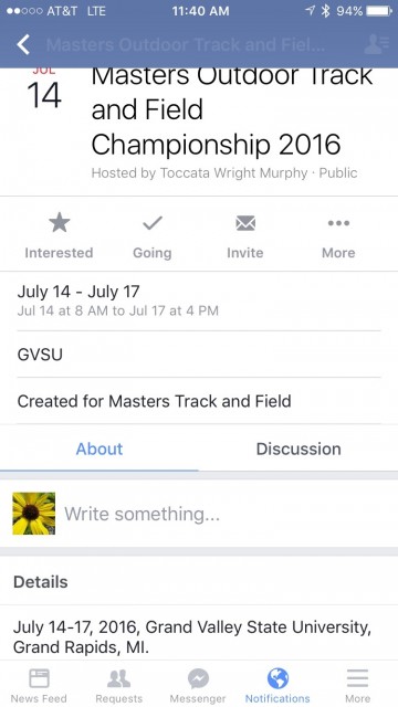 Masters Track 2016 Outdoor National Championship