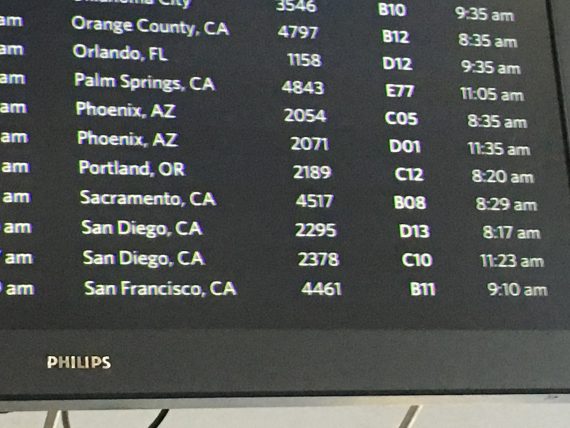 Airport departure sign