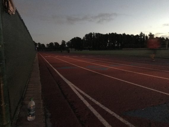 High school track at dawn