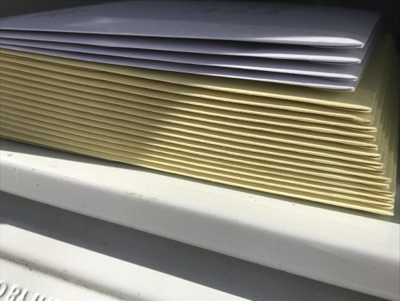 Christmas cards in mailbox