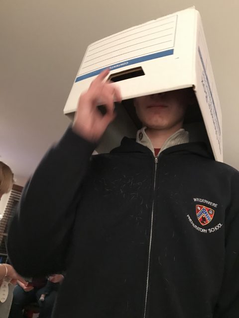 wearing a box on your head