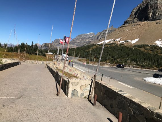 Logan Pass parking lot getting winterized