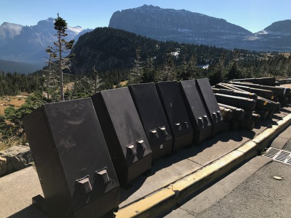 Logan Pass parking lot getting winterized