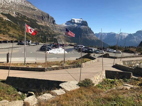 Logan Pass parking lot getting winterized