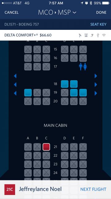 Delta seat chart
