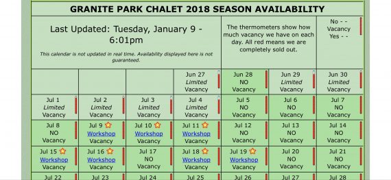 Granite Park Chalet availability 