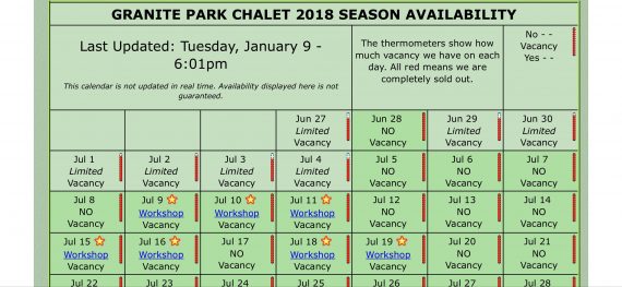 Granite Park Chalet availability