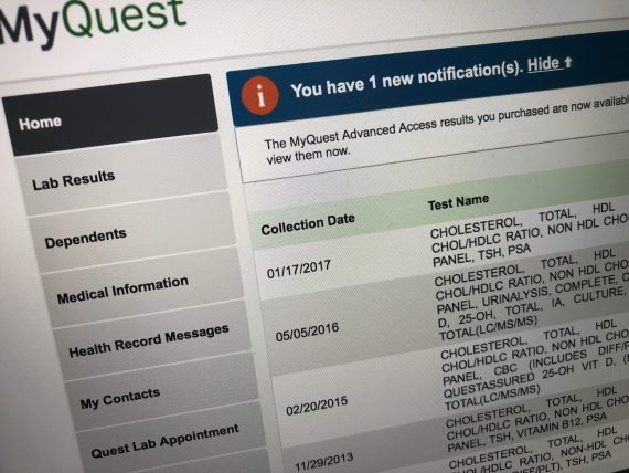 quest diagnostics portal