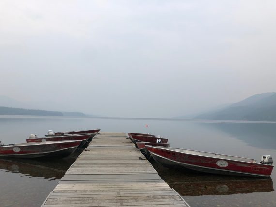 Lake McDonald Howe Ridge Fire smoke