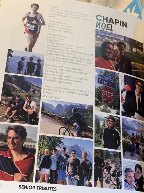 Yearbook senior tribute page
