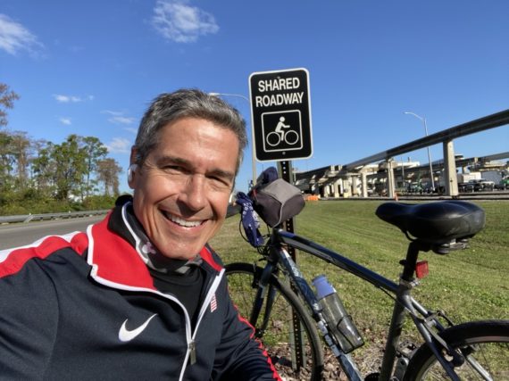 jeff noel biking at Disney