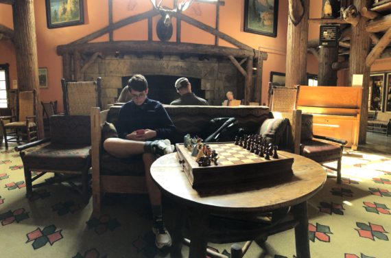 Lake McDonald Lodge chess set