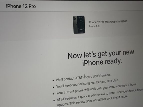 iPhone order screen shot