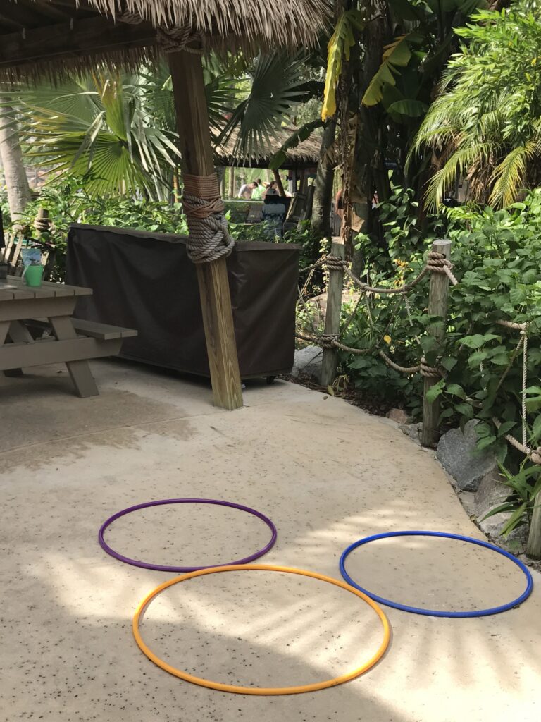 Mickey Mose head from three hula hoops